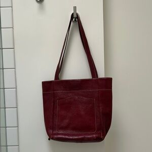 Elegant Burgundy Leather Tote Bag